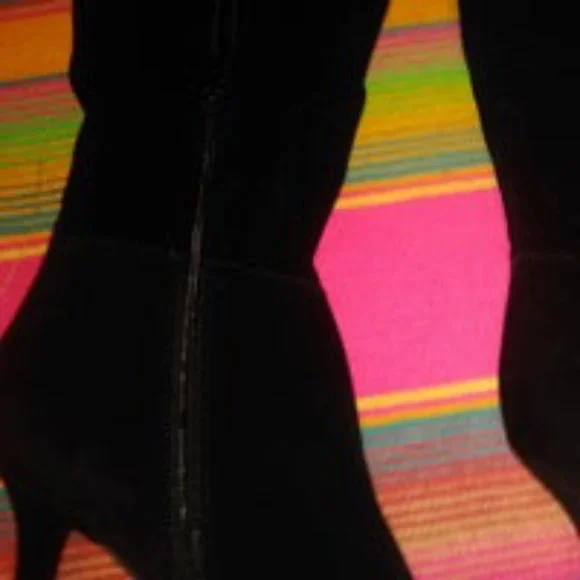 Size. 9 Black Suede Boots Over the Knee Boots - Picture 9 of 12